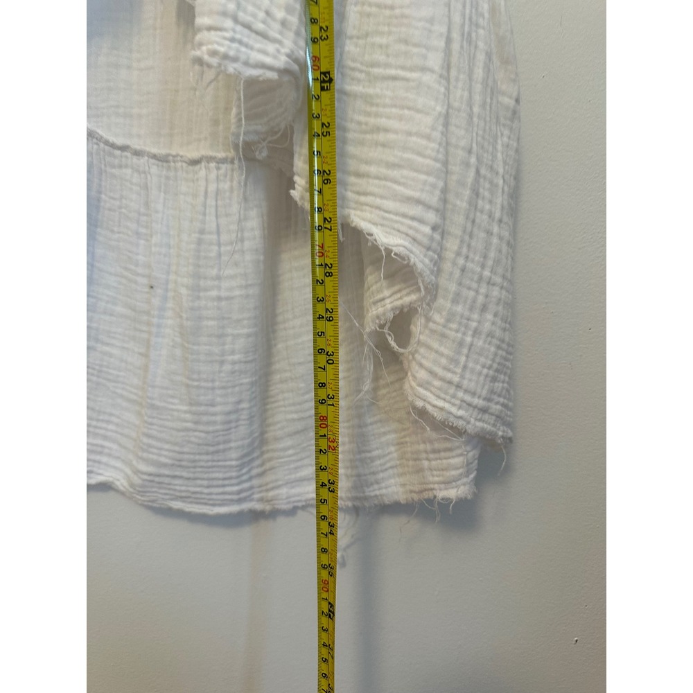 Stark X White Cotton Gauze High Low Ruffle Skirt | Size Small - Picture 3 of 8